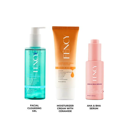 FÈNCY Acne Prevention Set, alcohol-free skincare routine available in Dubai and UAE.