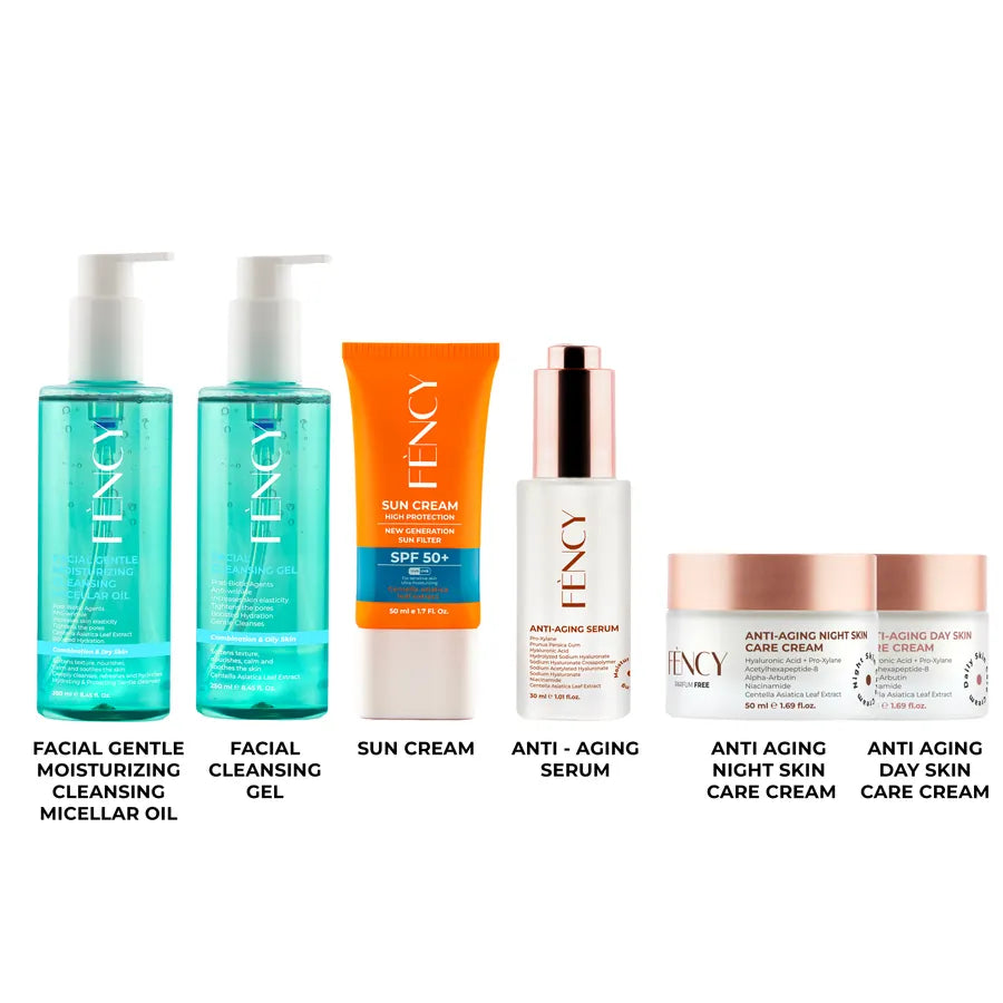FÈNCY Complete Anti-Aging Skincare Routine Set, youth restoring vegan products UAE.