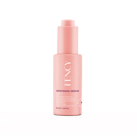 FÈNCY Whitening Serum 30ml in a pink pump bottle on white background – skin brightening serum for UAE